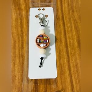 Cat in a Bookshelf Keychain